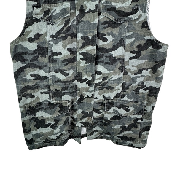 Mystree Camo Army Vest 100% Cotton Trendy Stylish Streetwear Women's Size Large - Picture 11 of 14